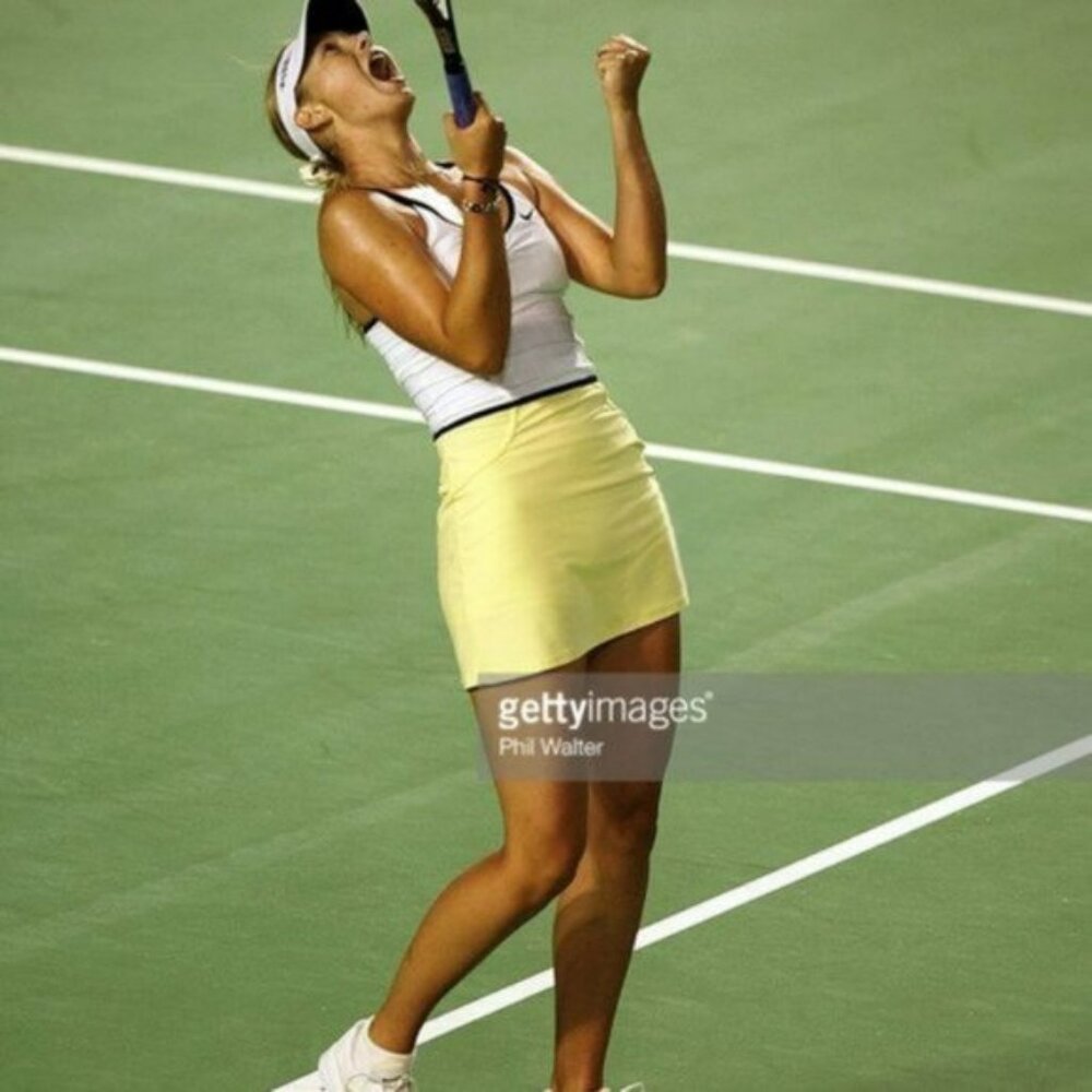 NWT NIKE Maria Sharapova Tennis Dress w/ Bra Skirt yellow white S Small - Picture 5 of 14
